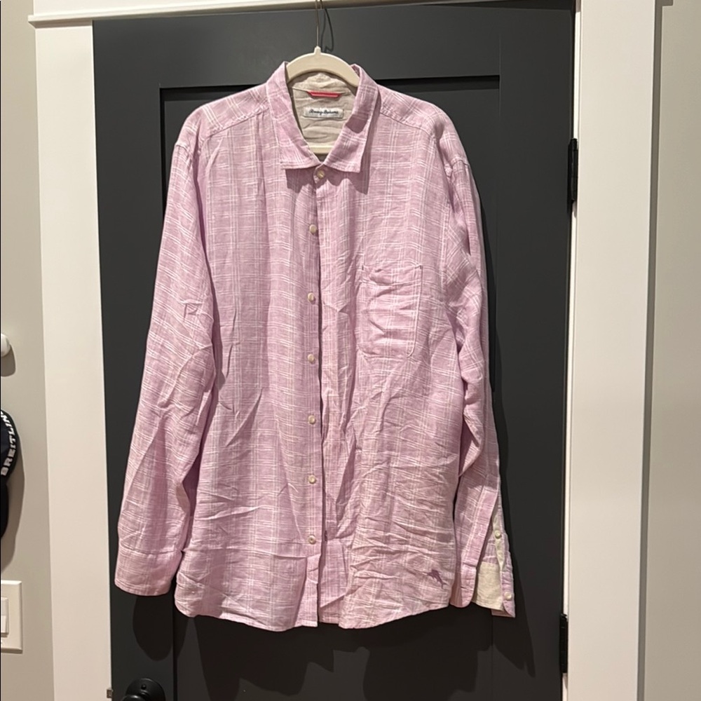 Pink Button-Up Linen Shirt